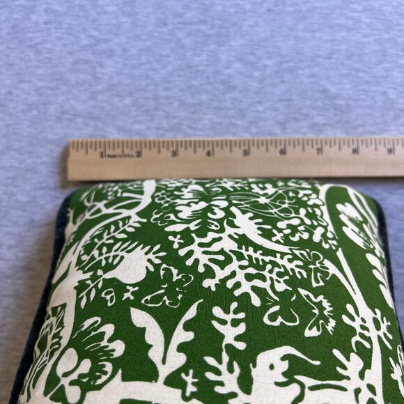 Jungle Elephant Monkey Botanical Pillow Green 13" x 8" - Picture 4 of 6